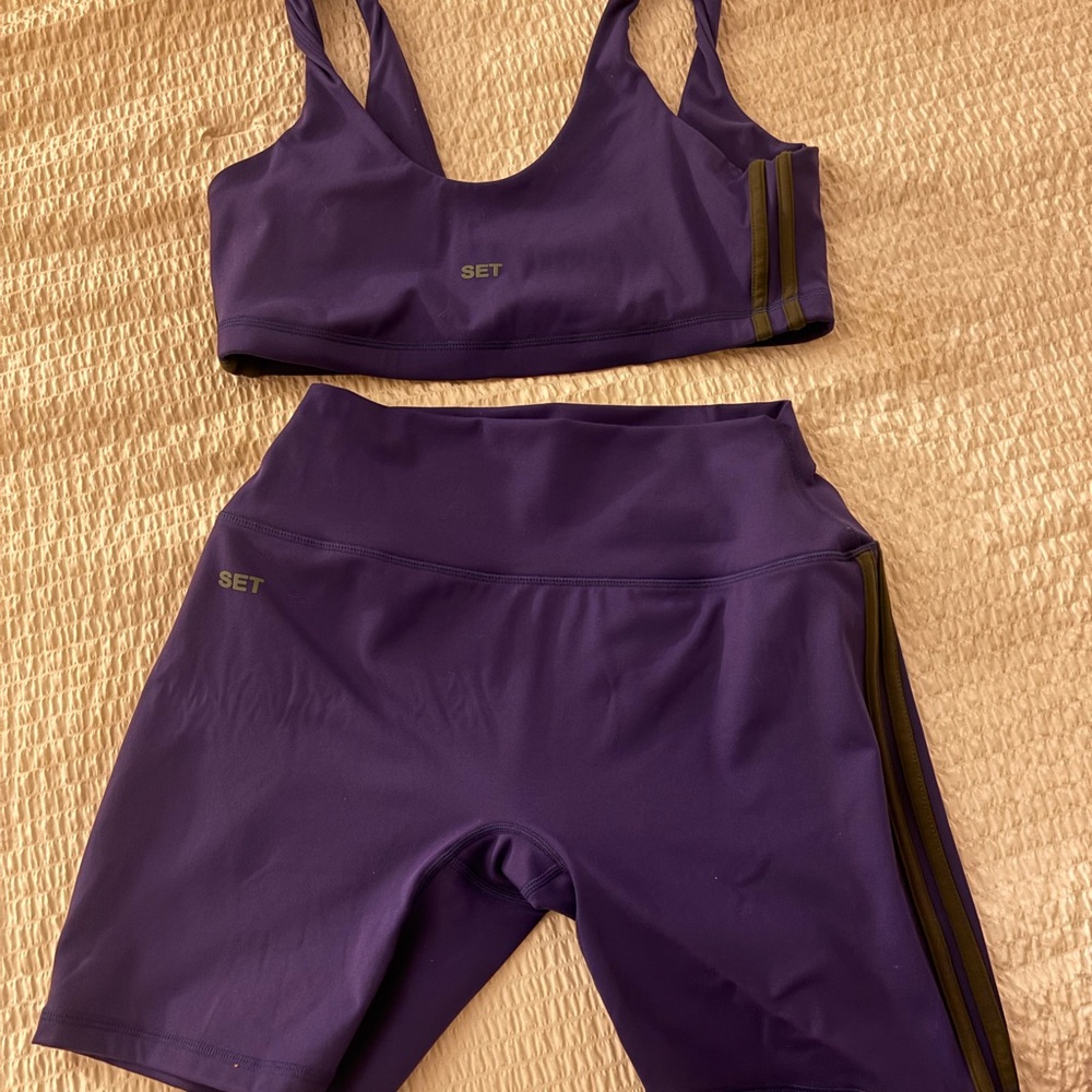 SET Active Blue Sports Bra and Shorts Set